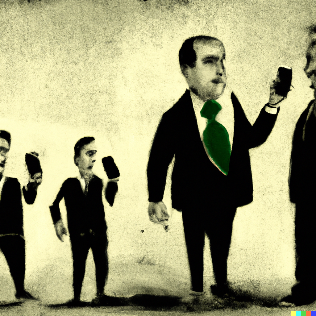 Varios hombres con dispositivos móviles