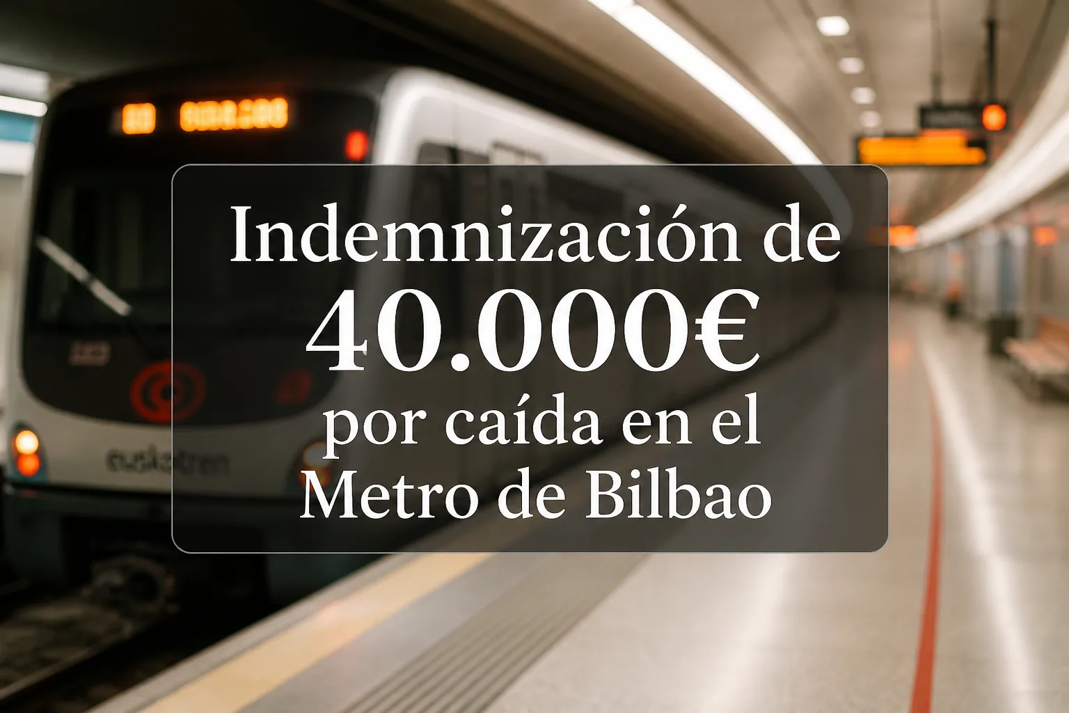 Indemnización de 40.000€ por caída en el Metro de Bilbao