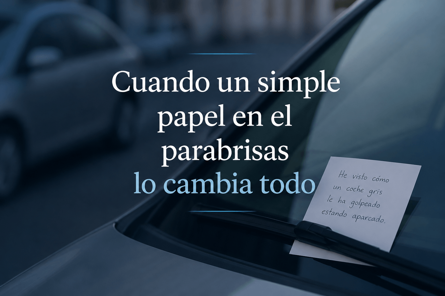 Cuando un simple papel en el parabrisas lo cambia todo