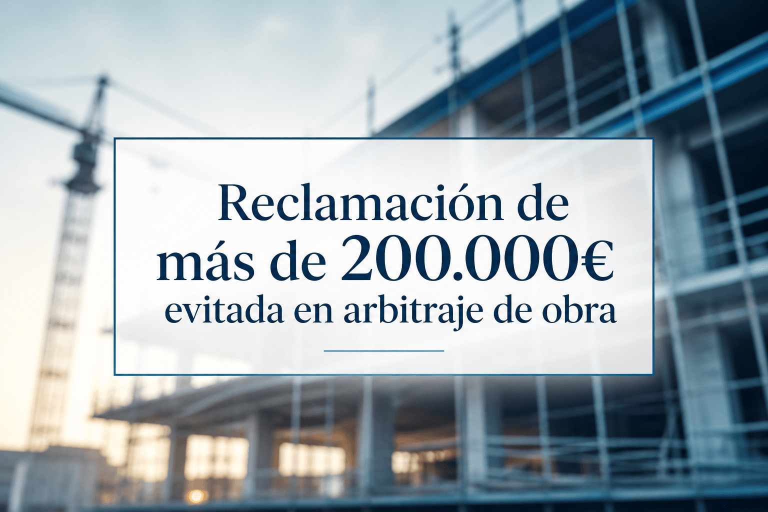Indemnización evitada en arbitraje de obra por más de 200.000€